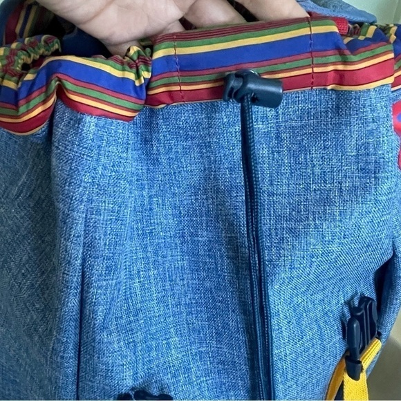 Herschel Supply & Co Y2K Backpack Yin Yang Pattern Vintage Blue Red Yellow - Picture 9 of 16